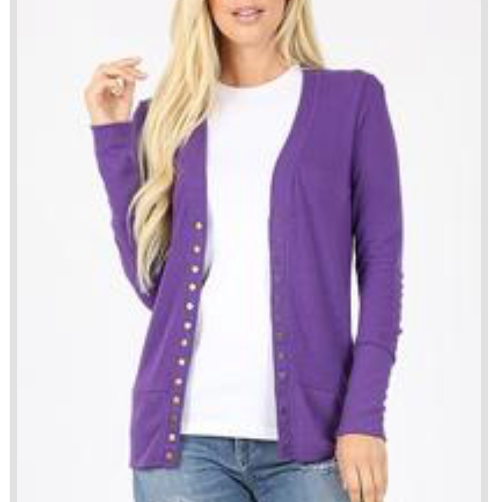 Purple Cardigan Sweater